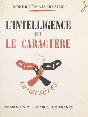 cover image of L'intelligence et le caractère